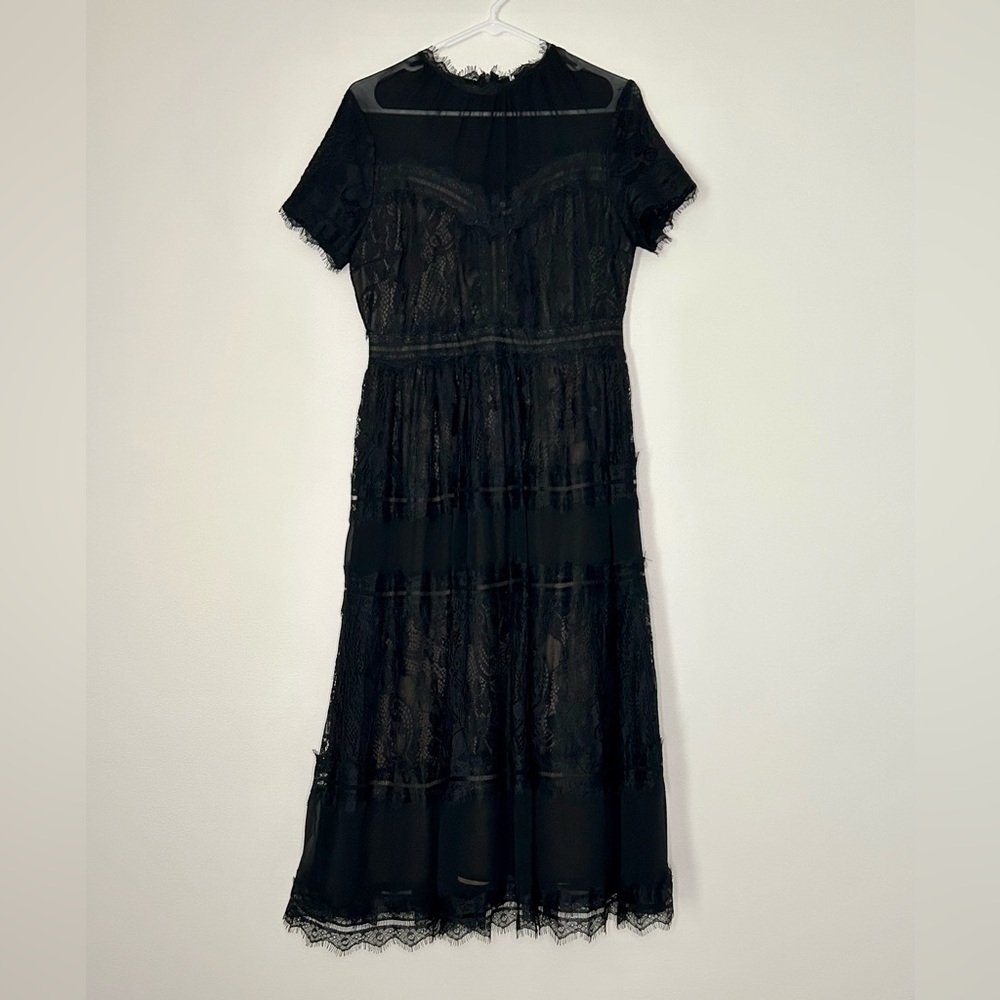 Bohme black midi lace dress